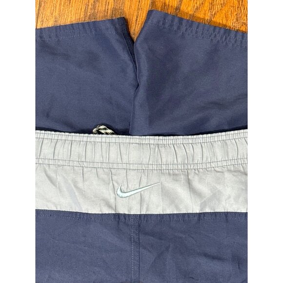 Nike Mens Swim Trunks Size Small Navy Gray Colorblock Mesh Lining Drawstring - Picture 6 of 9